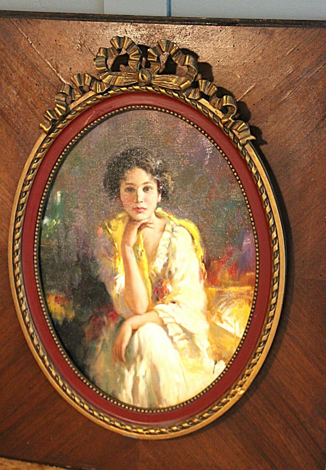 photo for sale Italian Portrait Oil On Board Of A Italian Beautiy