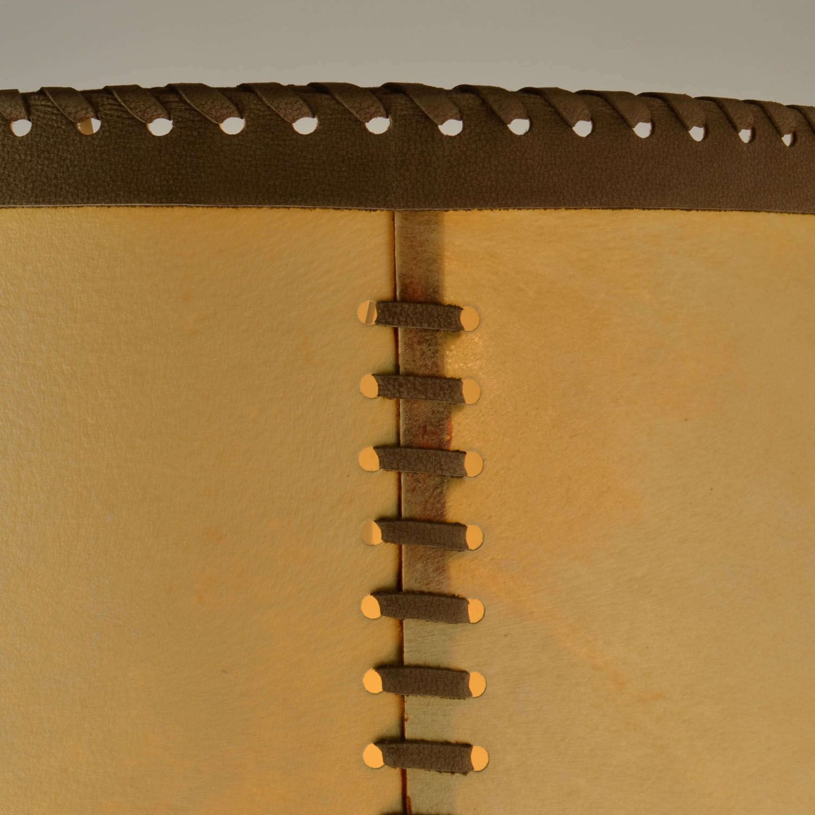 Charlotte Wawer Parchment Leather And Brass Floor Lamp 1960s photo 1750.0