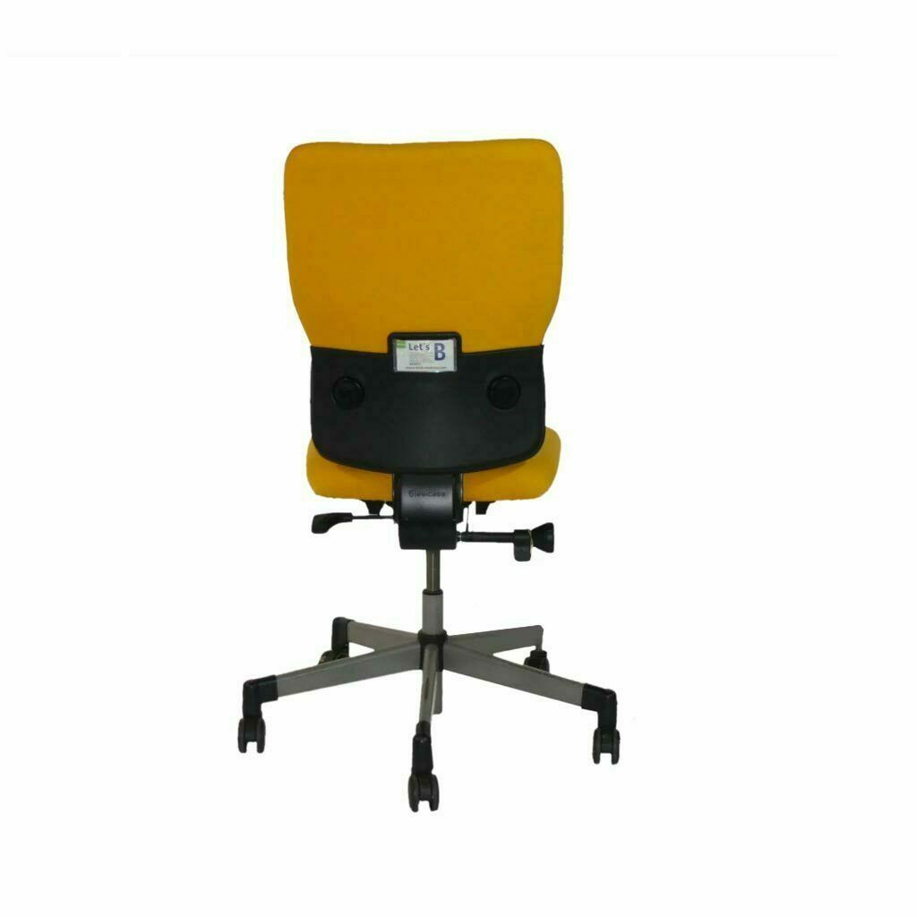 Steelcase: Lets B   Hi Back Task Chair In Yellow Fabric Without Arms   Refurbished