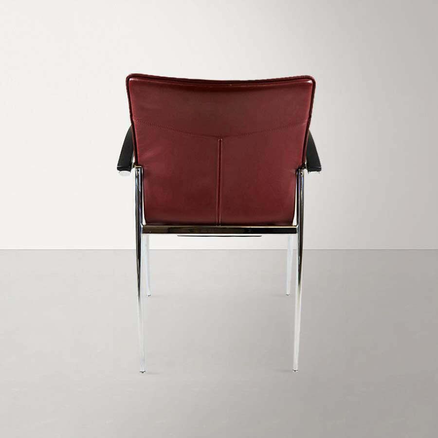 Brunner: Fina Meeting Chair Original Burgundy Leather   Refurbished photo Furniture