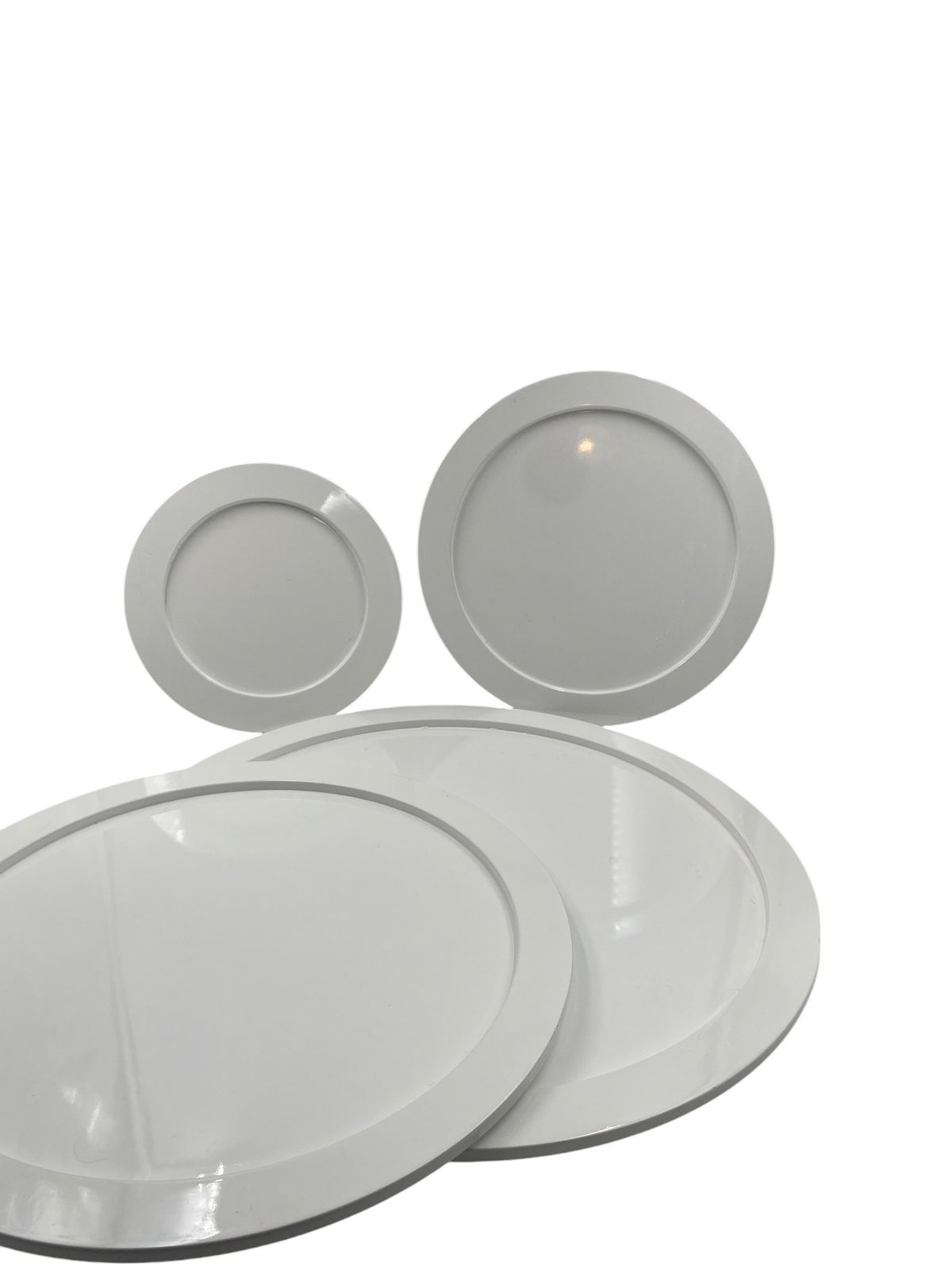 300.0 Great White Centerpiece Stacked White Plastic Trays, Italy 1970s photo