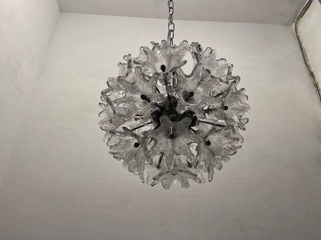 Esprit Murano Glass Flower Chandelier By Venini 1960’s photo vinterior