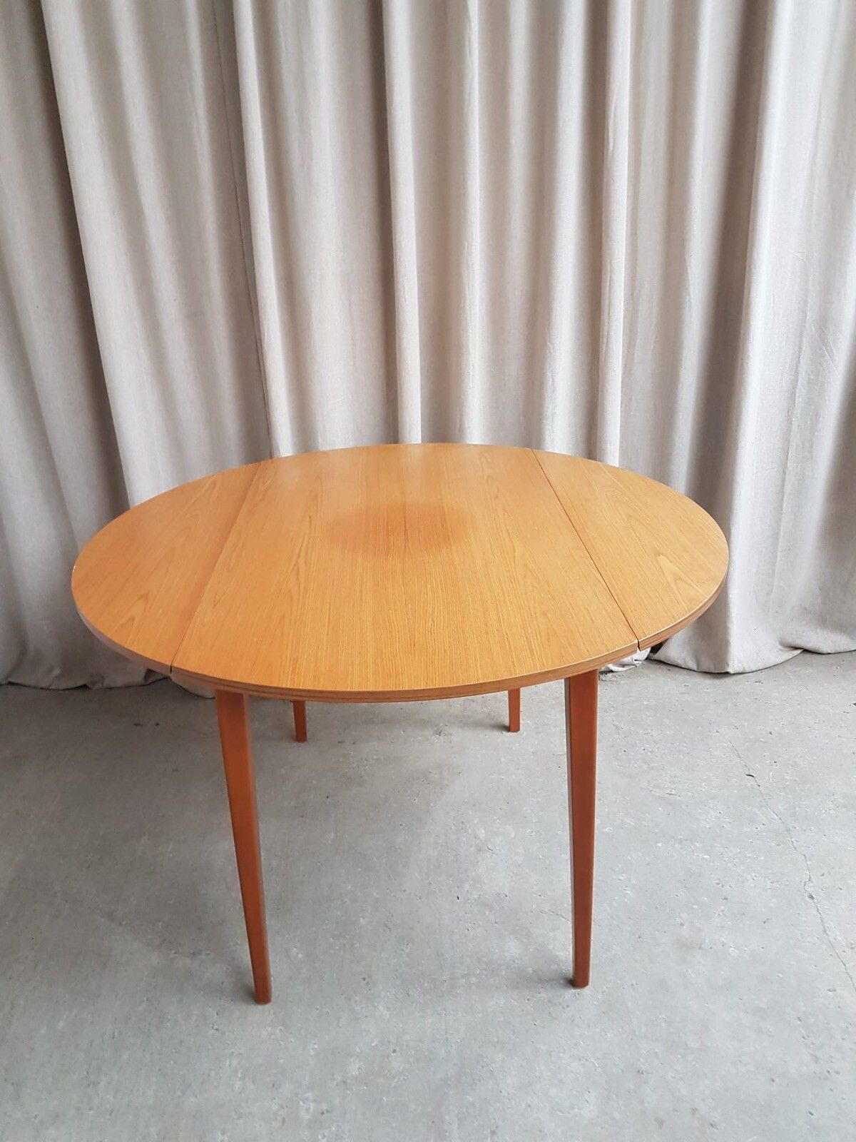 Vtg Mid Century Drop Leaf Oak Effect Extending Dining Table Danish Retro R655 photo Furniture
