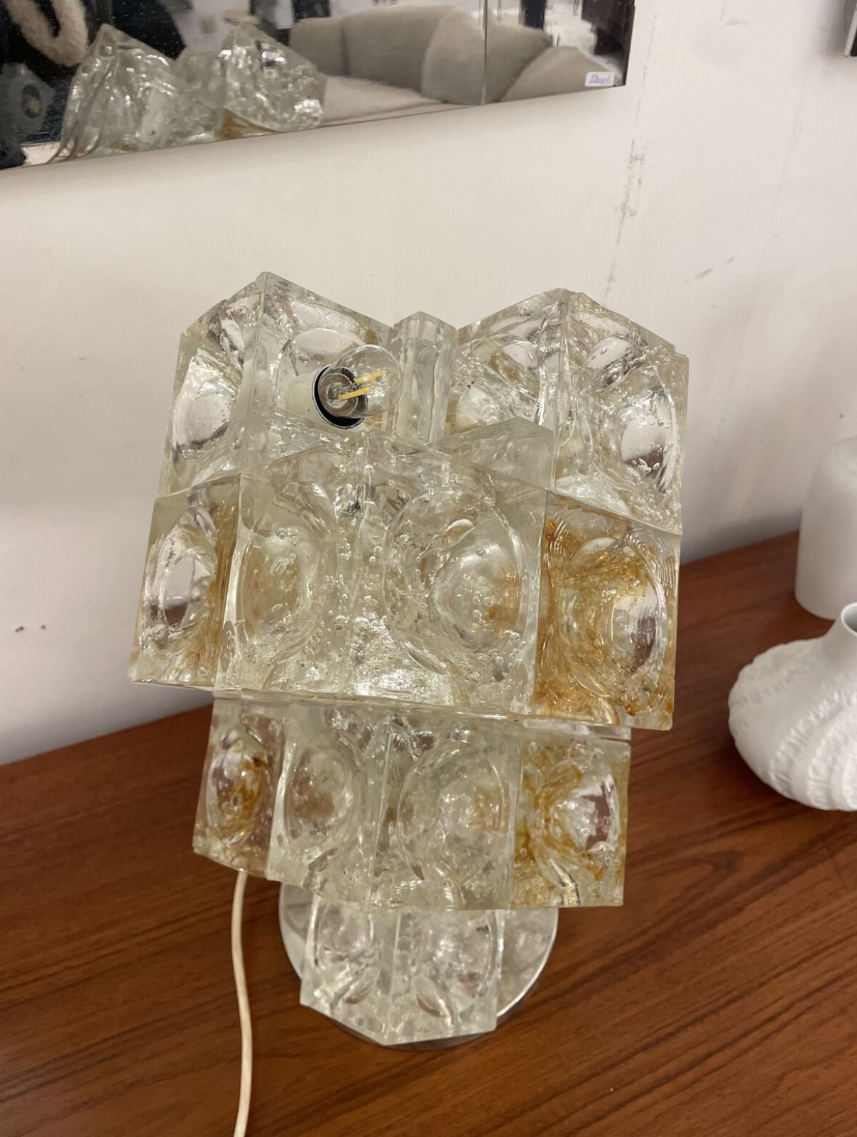 Mid Century Modern Italian Murano Glass Table Lamp By Albano Poli For Poliarte, 1960’s photo 1200.0