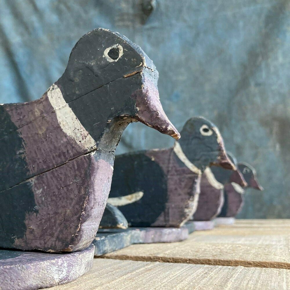 Naive Wooden Pigeon Decoys, 1930s photo Art