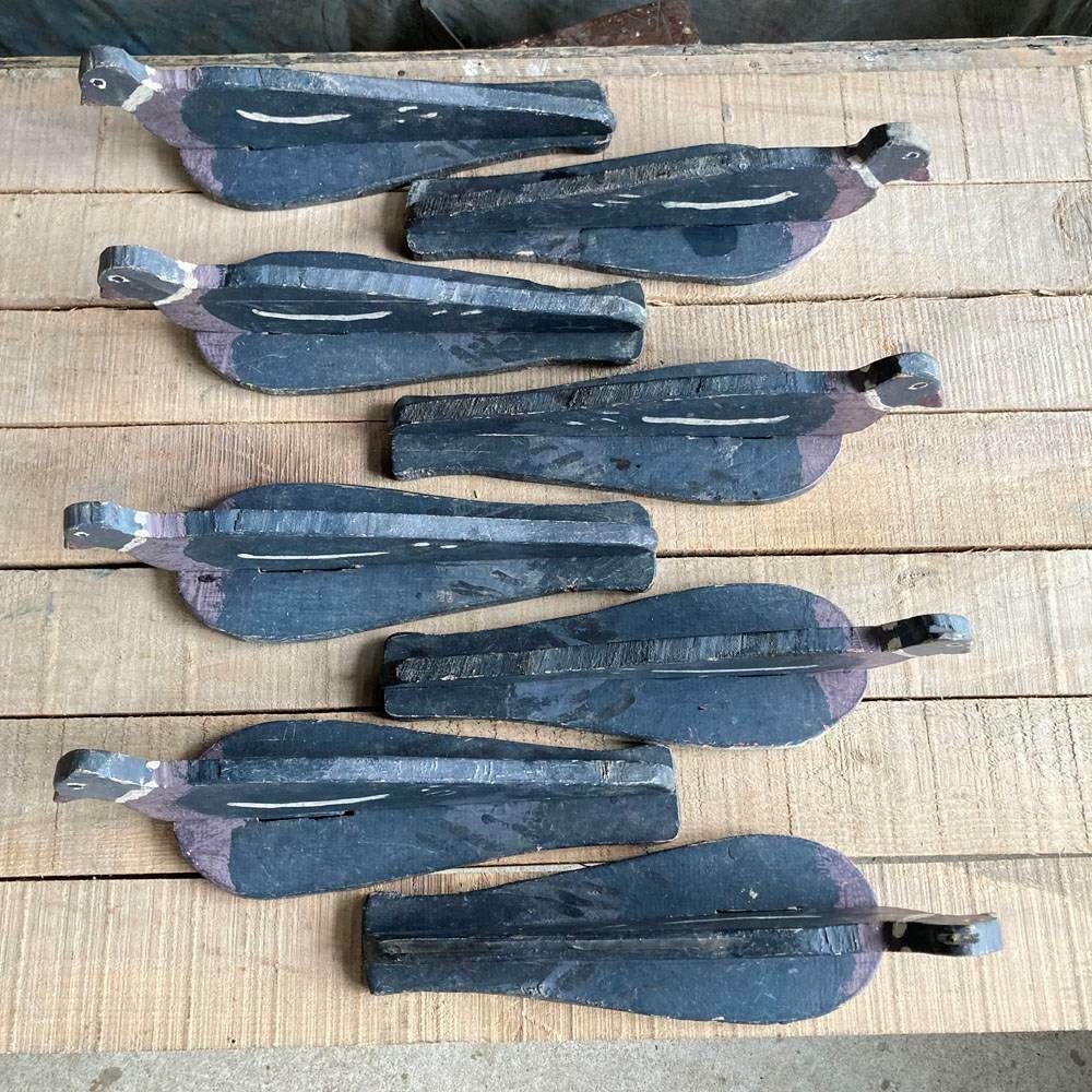 Naive Wooden Pigeon Decoys, 1930s photo vintage