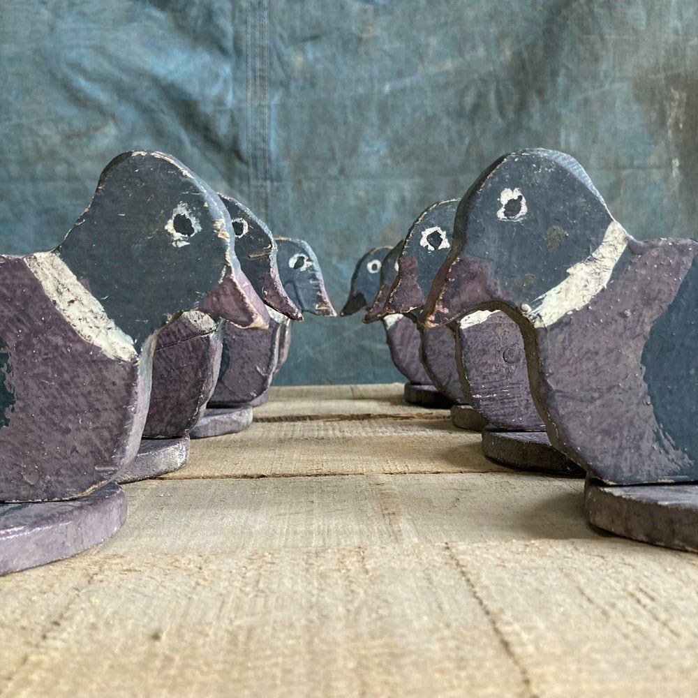 Art Naive Wooden Pigeon Decoys, 1930s photo