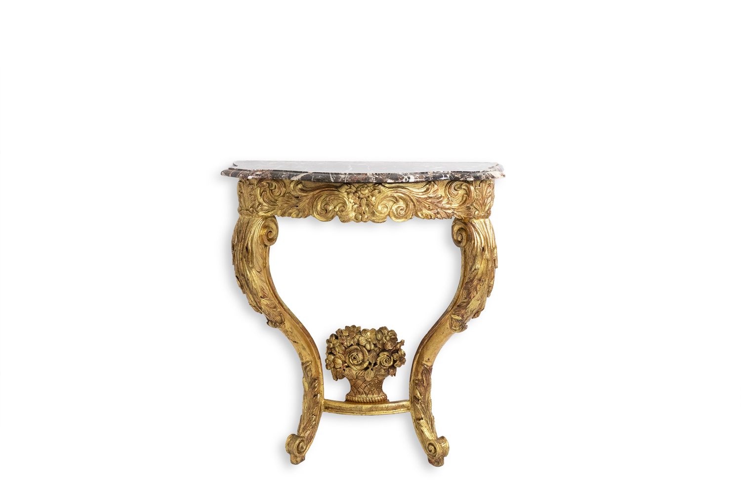 Console In Gilded And Carved Wood From The Louis XV Period. Circa 1880.