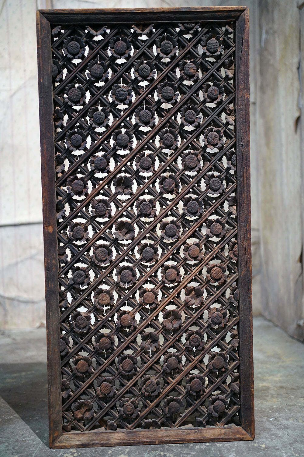 A Rare Pair Of Yuan Dynasty Period Chinese Wooden Lattice Window Shutters C.1350 photo furniture