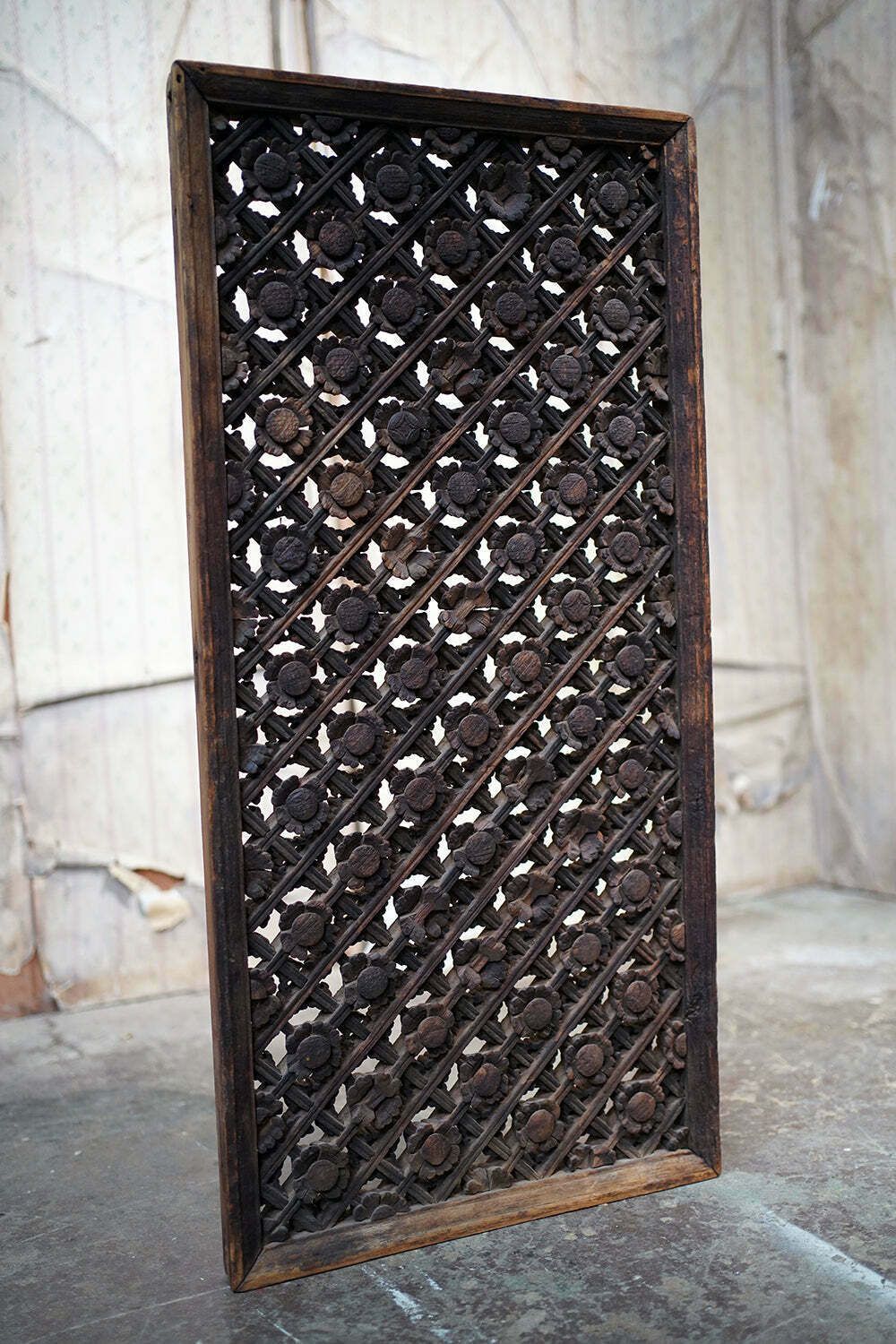 A Rare Pair Of Yuan Dynasty Period Chinese Wooden Lattice Window Shutters C.1350 photo buy