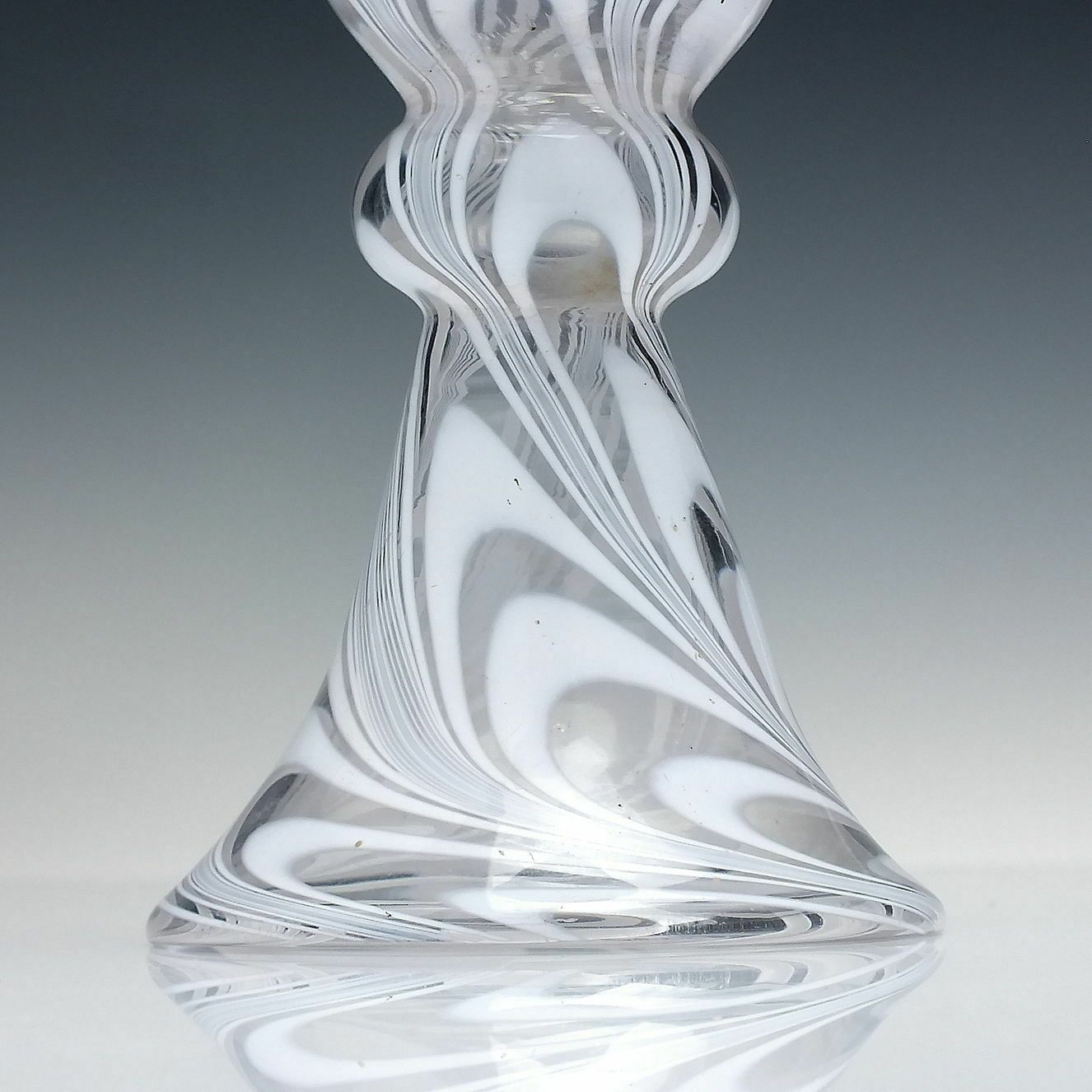 Rare 19th Century Nailsea Glass Hollow Stem Glass Candle Stick C1830 photo Home Decor
