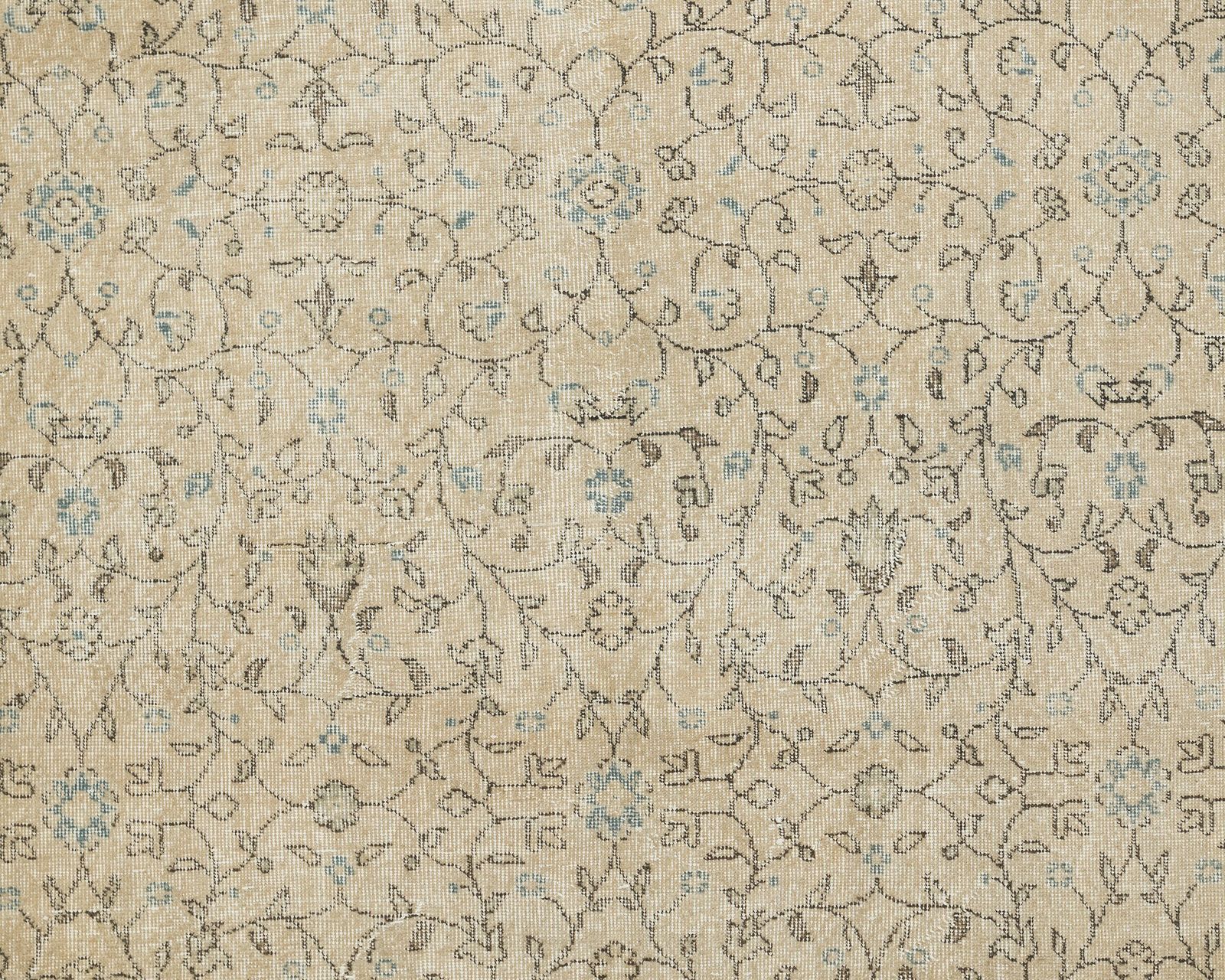 Neutral Turkish Rug, 7x10 Vintage Rug, Low Pile Rug, Floral Rug, Anatolian Rug, Area Rug, Living Room Rug, Antique Rug, Handmade Rug, A4036 photo Textiles