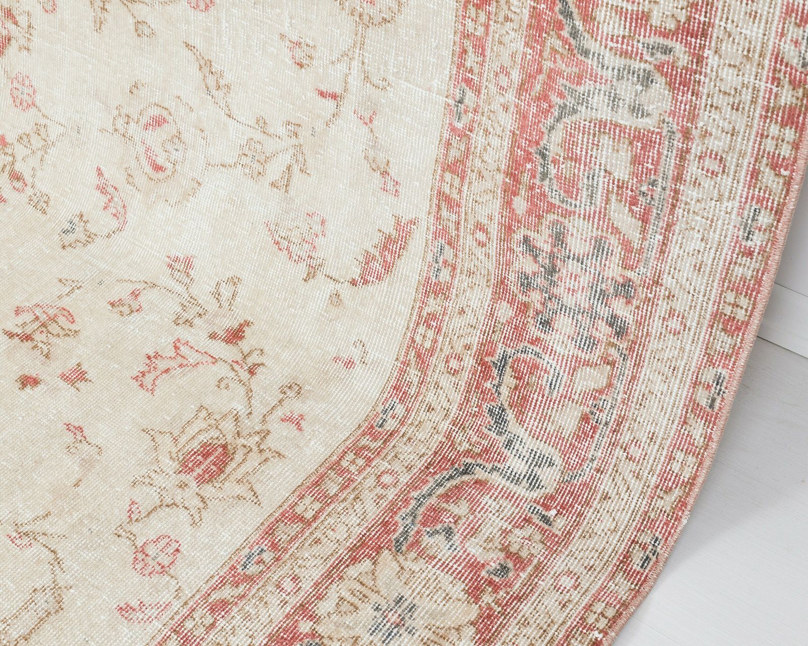 7x10 Vintage Rug, Antique Rug, Turkish Rug, Unique Area Rug, Floral Rug, Living Room Rug, Handmade Rug, Faded Rug, Handknotted Rug,Sk: A4355 photo Textiles