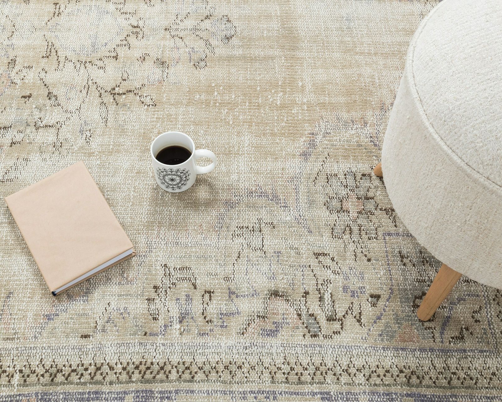 7 X 10.3 Vintage Rug, Antique Turkish Rugs, Low Pile Rug, Oushak Rug, Anatolian Rug, Handmade Rug, Naturel Rug, Handknotted Rug, Neutral Rug photo furniture