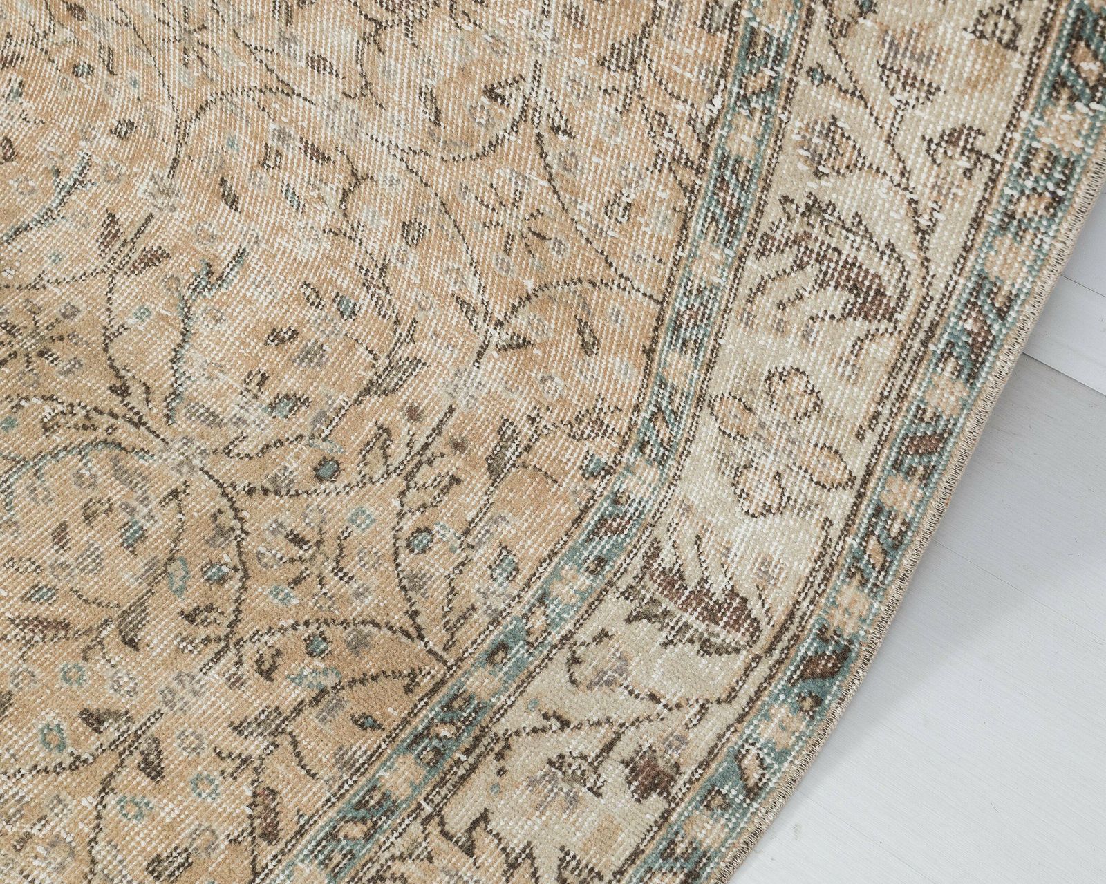 6x9 Vintage Rug, Neutral Turkish Rug, Handmade Rug, Oushak Rug, Antique Rug, Low Pile Rug, Faded Rug, Living Room Rug, Area Rug photo vinterior