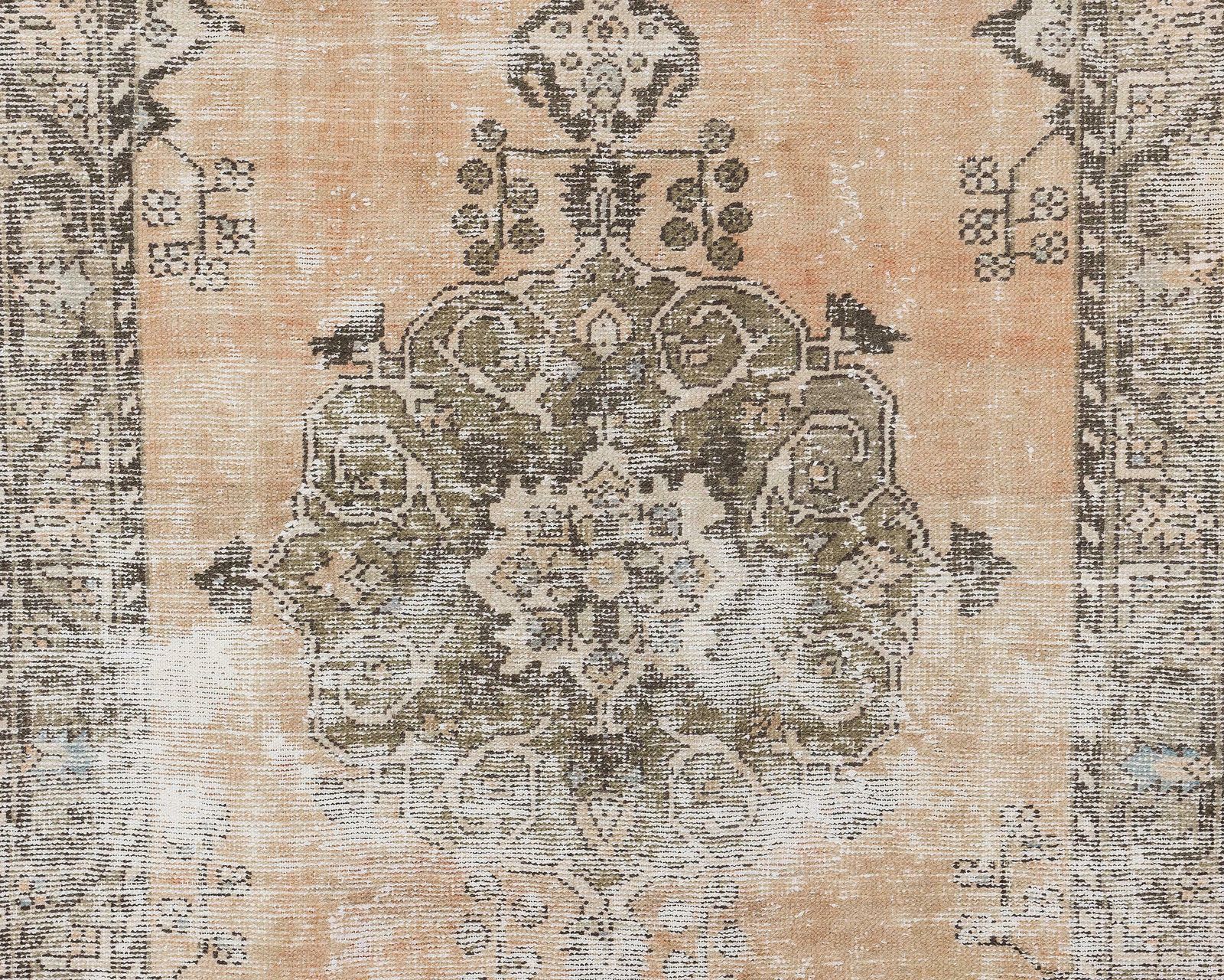 5x8 Turkish Rugs, Faded Oushak Rug, Antique Handmade Rug, Vintage Rug, Distressed Rug, Low Pile Rug, Natural Rug ,Living Room Rug,Muted Rug photo for sale
