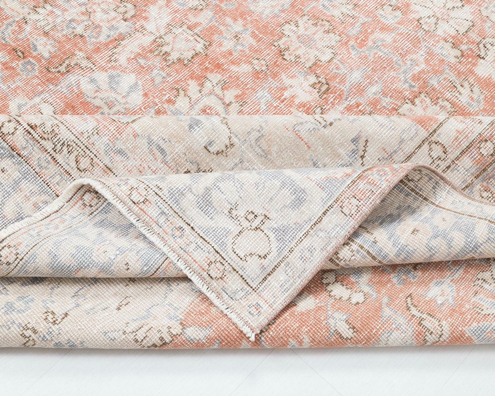 photo for sale 6.2 X 9.8 Feet Turkish Rug, Faded Vintage Rug, Antique Handmade Rug, Oushak Rug, Anatolian Rug, Low Pile Rug, Living Room Rug,Old Rug