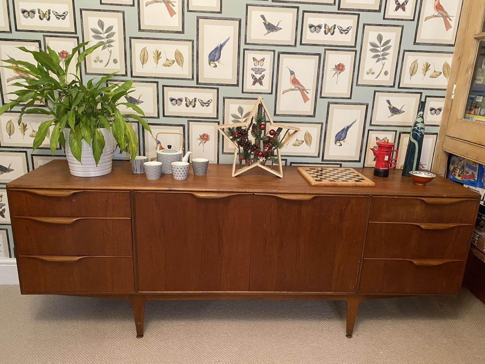 Furniture A H McIntosh Mid Century Teak Sideboard   Early Thistle Logo   Vintage 60s photo