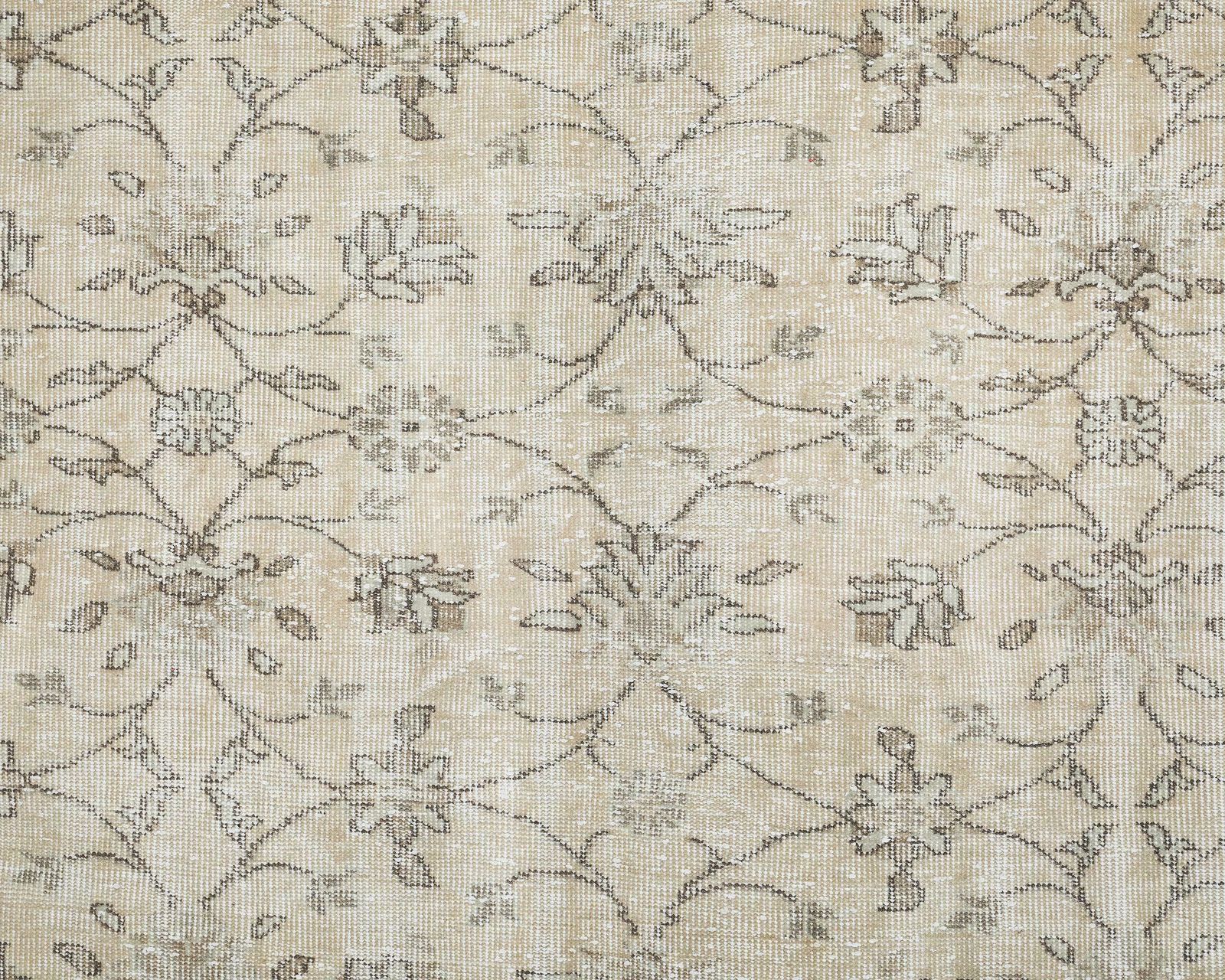 6x9 Vintage Rug, Neutral Turkish Rug, Antique Rug, Low Pile Rug,Oushak Rug, Anatolian Rug, Handmade Rug, Naturel Rug,Living Room Rug, A4588 photo for sale