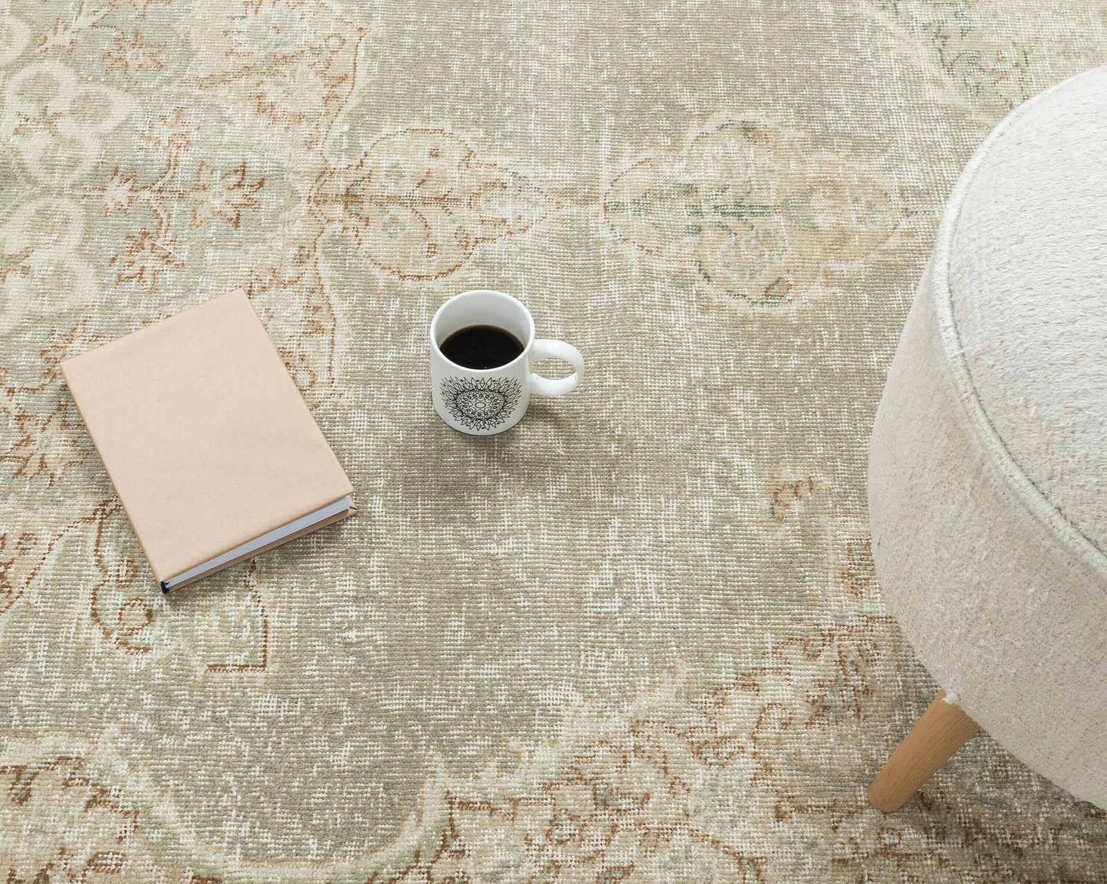 photo for sale 6.3 X 9.7 Feet Turkish Rug, Neutral Vintage Rug, Antique Handmade Rug, Oushak Rug, Anatolian Rug, Low Pile Rug, Living Room Rug, Area Rug