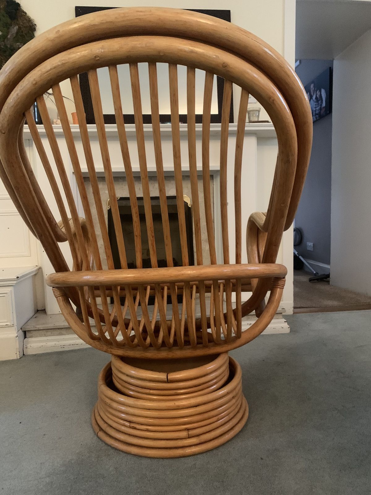 Vintage Swivel Rattan Armchair photo 300.0