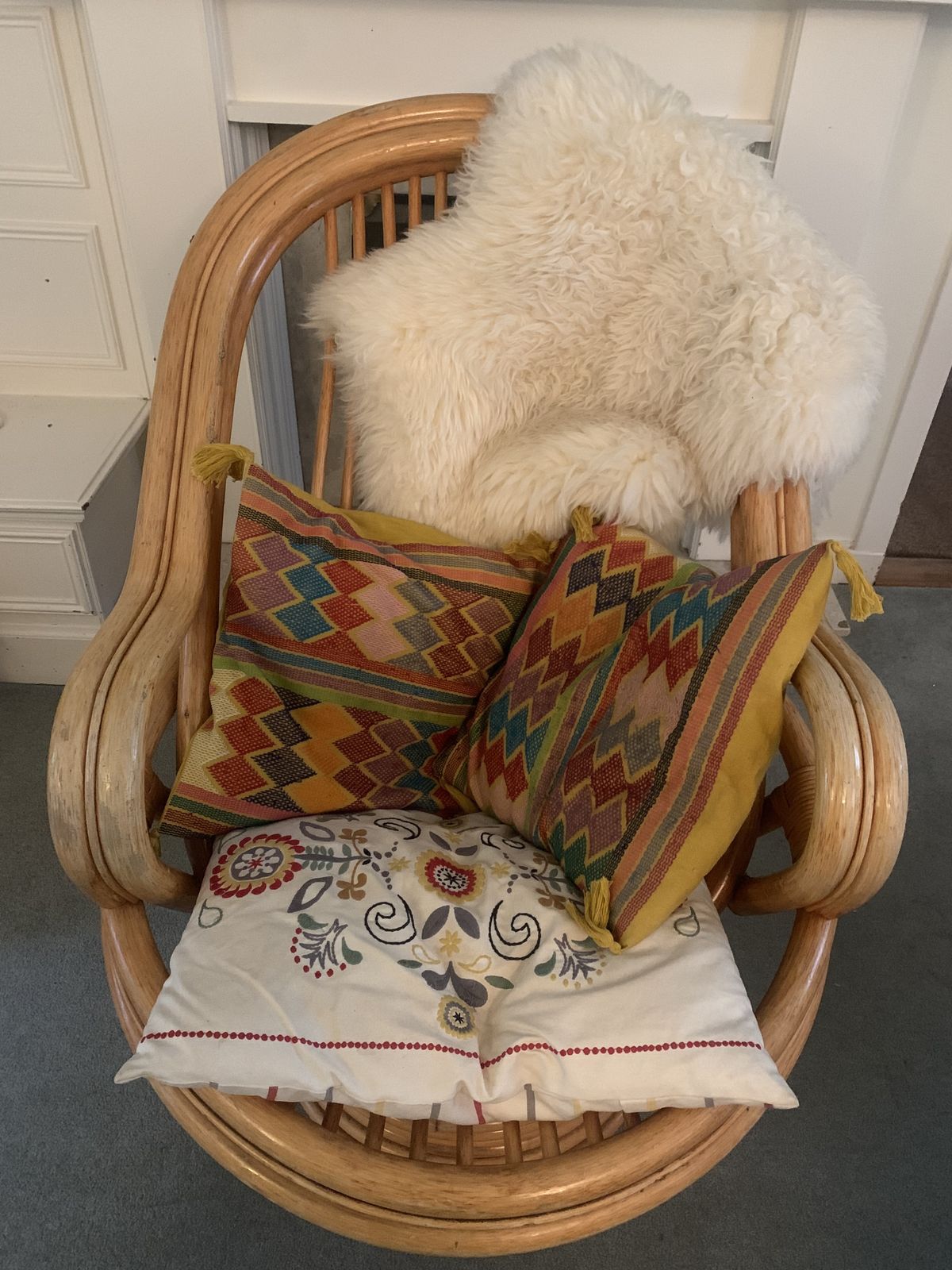 Vintage Swivel Rattan Armchair photo buy