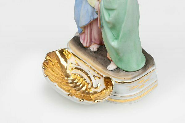 photo furniture Holy Water Font In Porcelain With Crucifix From Vieux Andenne, Belgium, 20th Century