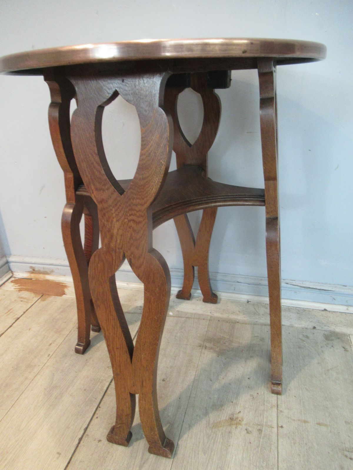 Arts And Crafts   Period  Oak And Copper  Table photo vintage