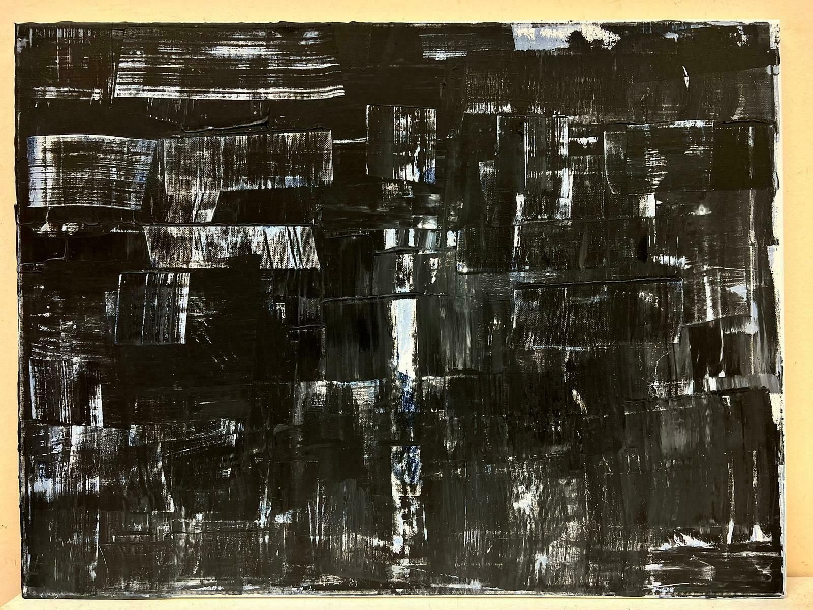 Robert Somertonblack Grey White Large British Expressionist Abstract Original Paintingc. 2023 photo furniture