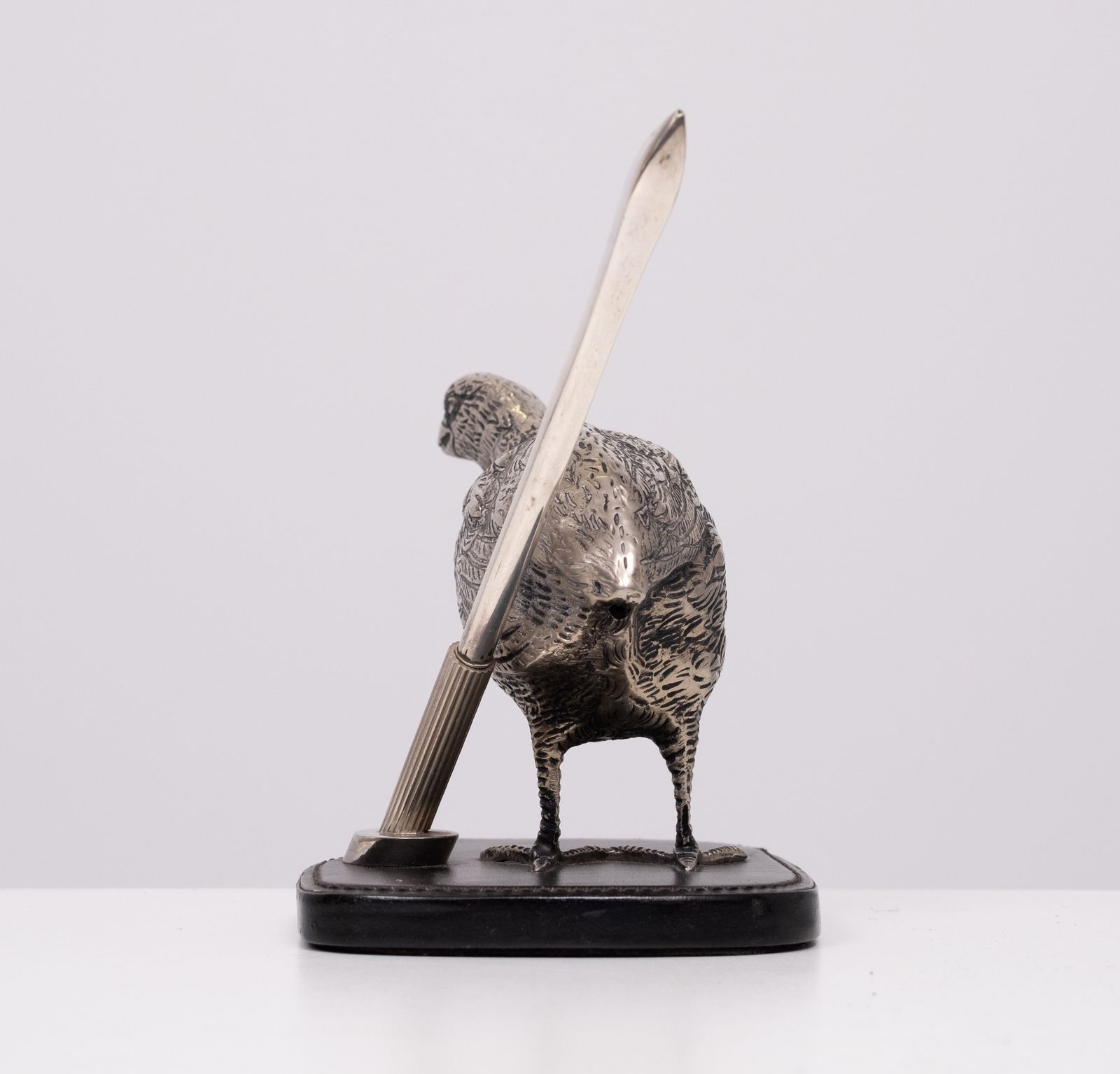photo furniture Gucci Silver Plate Quail Penholder 1970s Italy