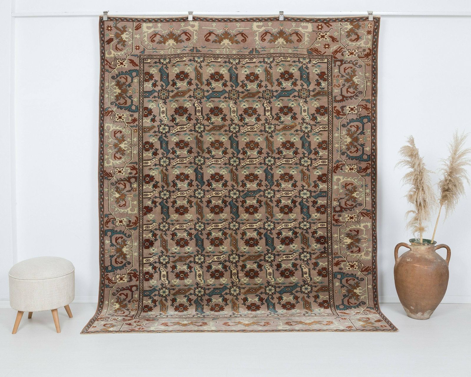 7x9 Vintage Rug, Unique Area Rug, Turkish Rug, Low Pile Rug, Antique Rug, Anatolian Rug, Wool Rug, Living Room Rug,Handmade Rug,Entryway Rug