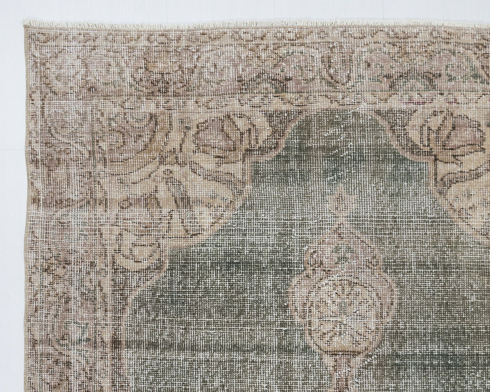 4x7 Vintage Rug, Green Faded Turkish Rug, Antique Handmade Rug,Old Rug, Anatolian Rug, Low Pile Rug, Naturel Rug,Kitchen Rug,Wool Rug, A4423 photo vintage
