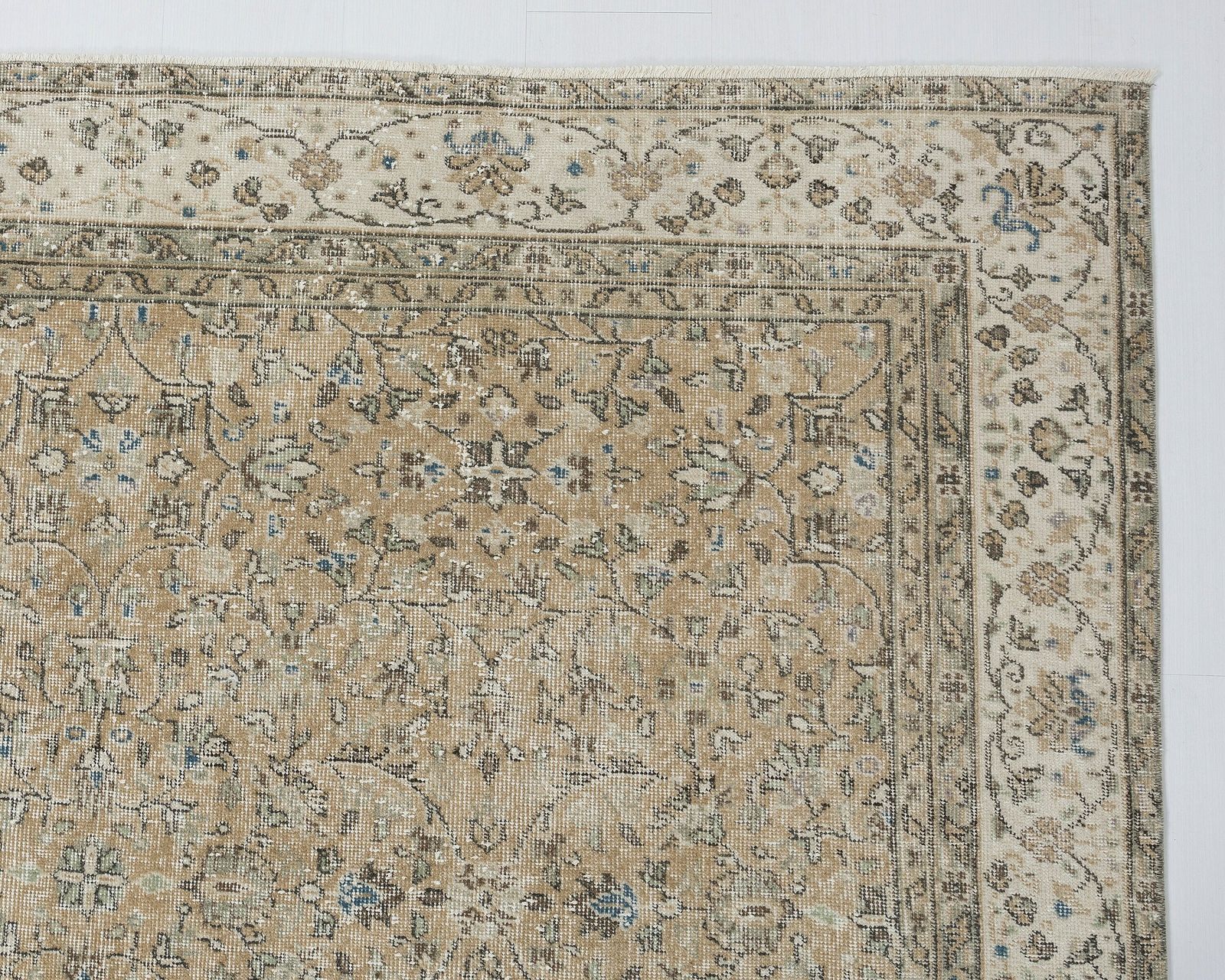 7 X 10.7 Feet Neutral Vintage Rug, Turkish Rug, Low Pile Oushak Rug, Anatolian Rug, Oversized Rug, Neutral Rug, Living Room Rug, Antique Rug photo vintage