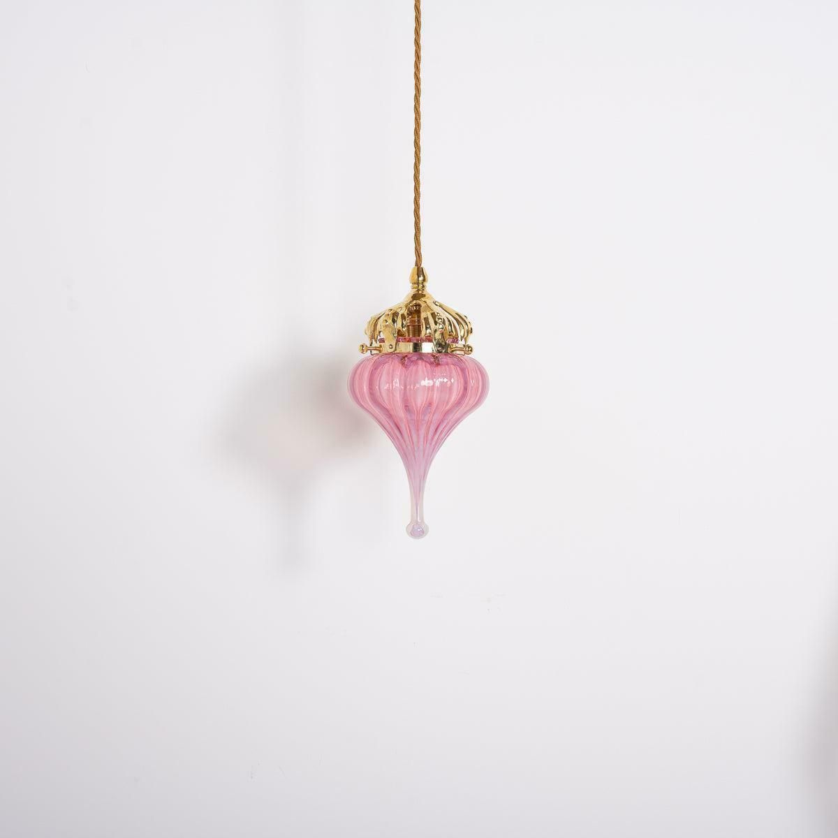 Cranberry Pink Vaseline Glass Drop Shade With Polished Brass Arts & Crafts Style Galleries photo 375.0