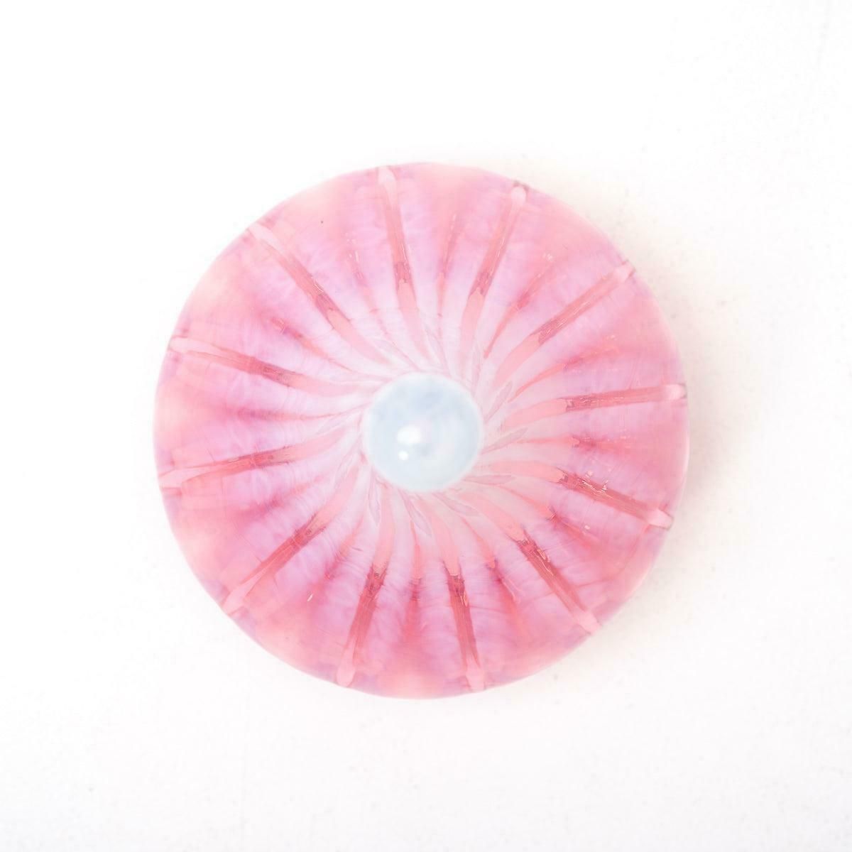 photo buy Cranberry Pink Vaseline Glass Drop Shade With Polished Brass Arts & Crafts Style Galleries