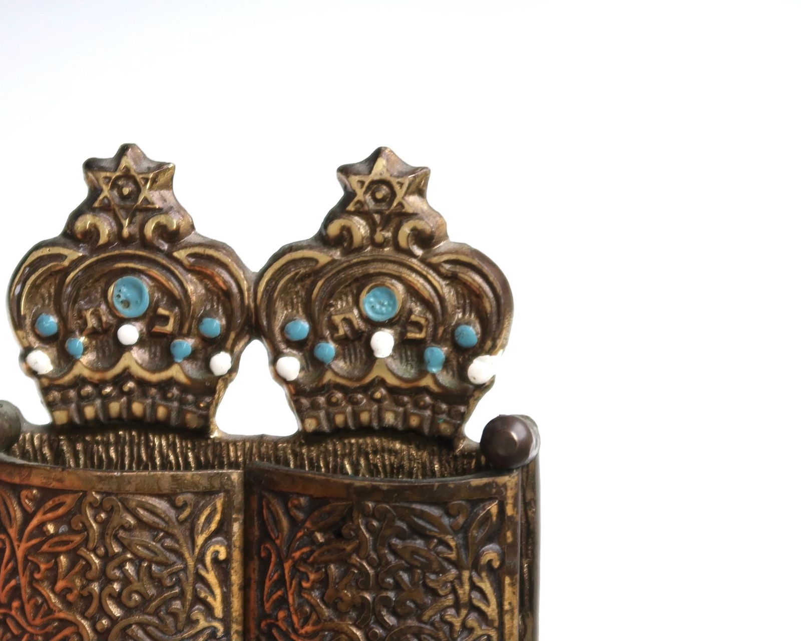Judaica Messing Standaard Met De Tien Geboden, Hein Ami Israel, Ca. Jaren 1960 / Torah, Jeruzalem, Judaica, Joods, Entree photo for sale