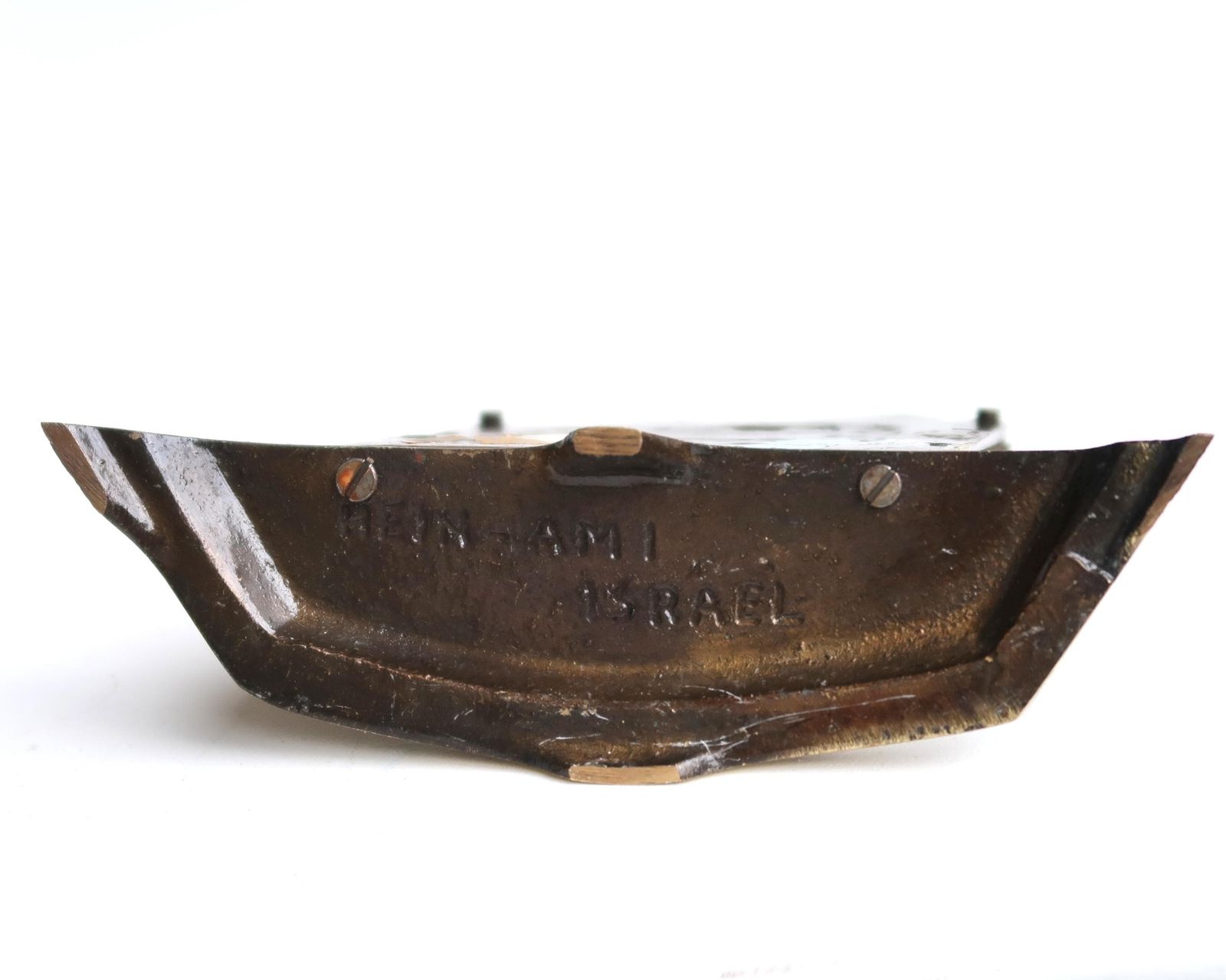 Judaica Brass Ten Commandments Stand, Hein Ami Israel, 1960s / Torah, Jerusalem, Judaic, Jewish, Entryway photo vinterior