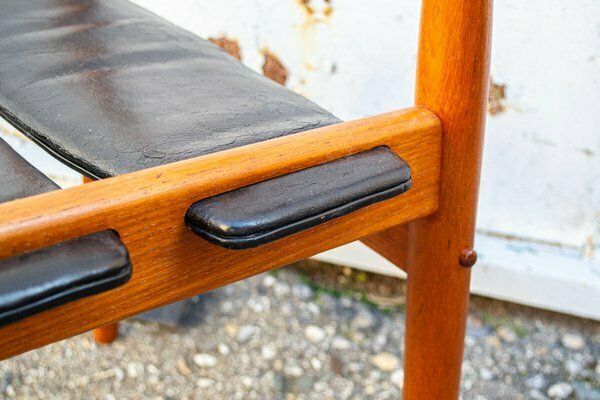 Teak And Leather Dining Chairs By P. Jeppesen For Grete Jalk, Denmark, 1959, Set Of 6 photo vintage