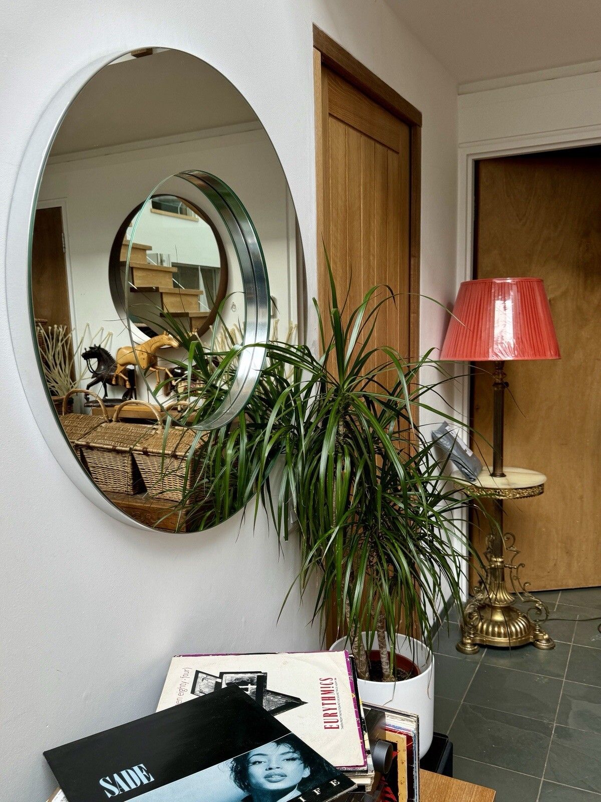 photo vintage Deknudt Rondo S Modern Circular Wall Mirror Made In Belgium C1990’s