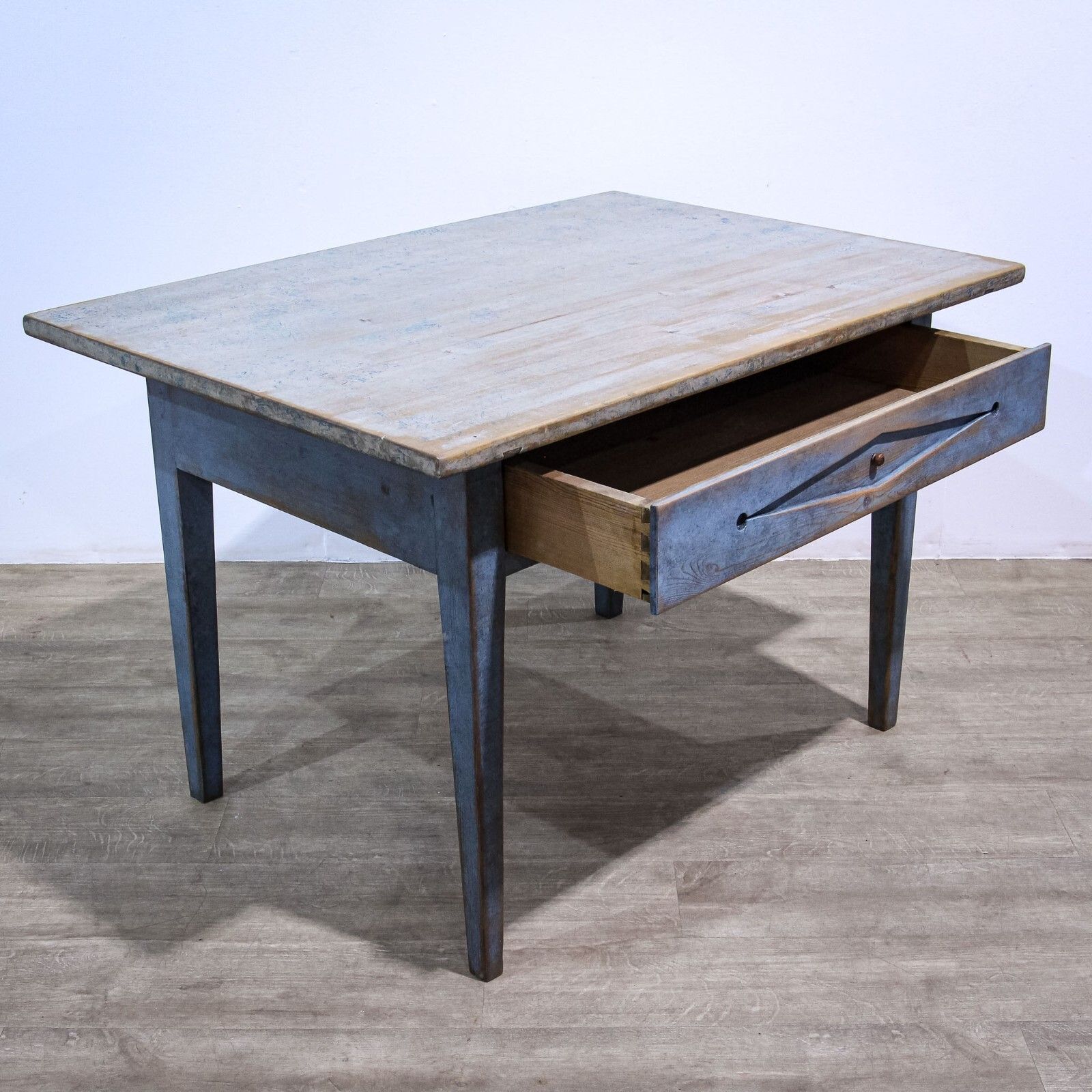 Blue Painted Scandinavian Kitchen Table photo furniture