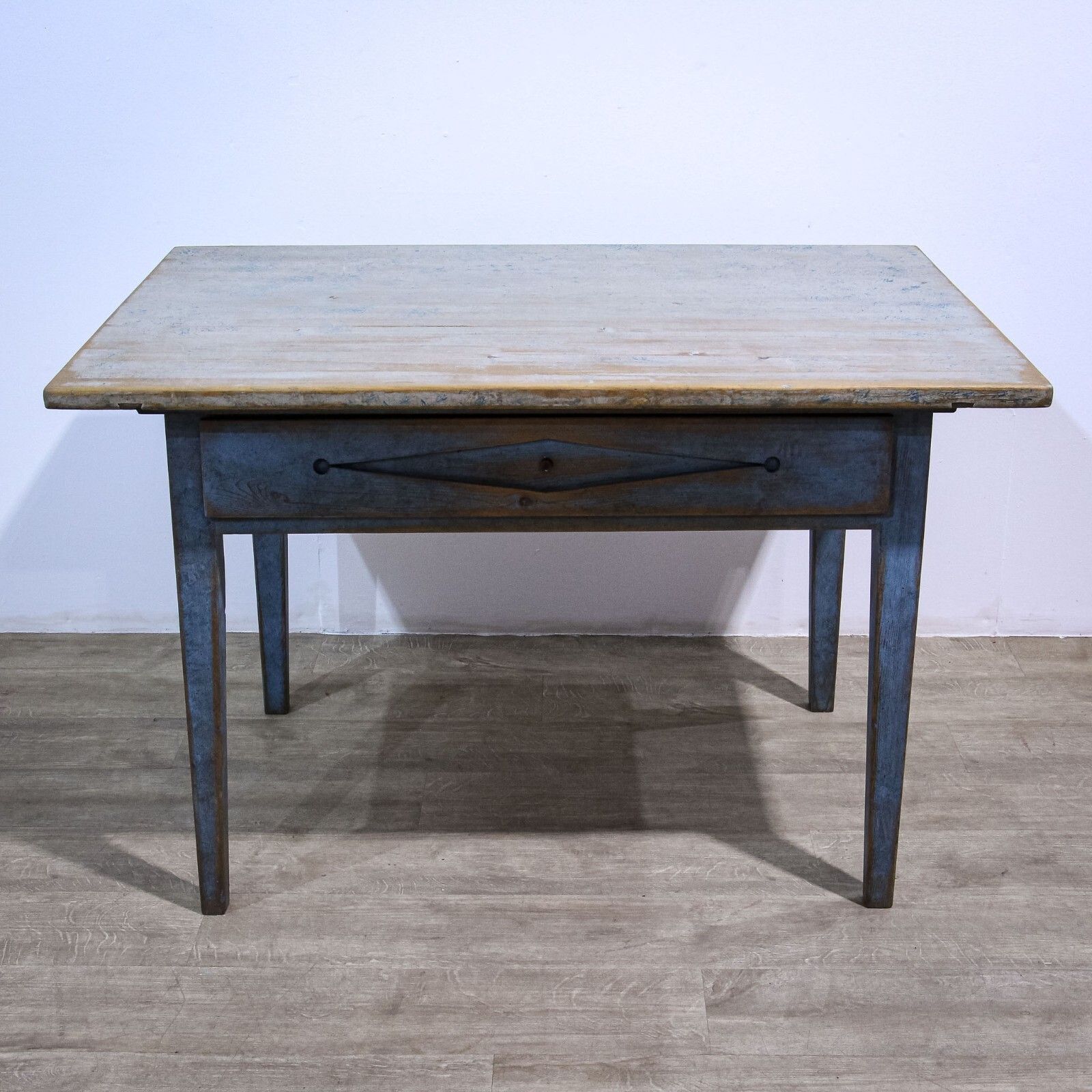 Blue Painted Scandinavian Kitchen Table photo for sale