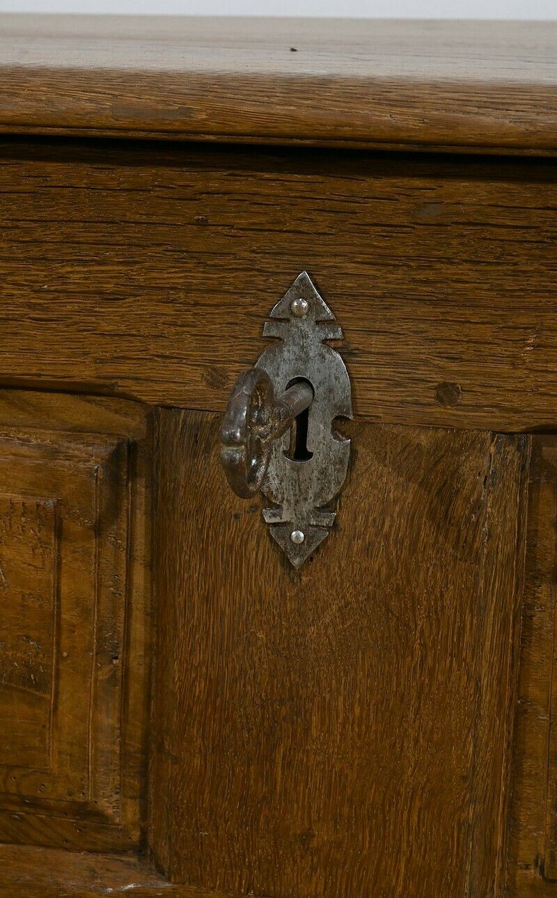Solid Oak Landing Chest Bench – 1920 photo vinterior