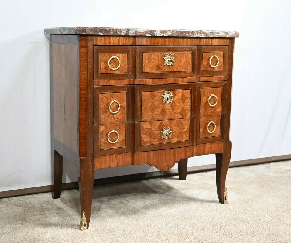 Small Chest Of Drawers In Rosewood And Mahogany  Louis XV Louis XVI Transition  2nd Part 19th Century photo for sale