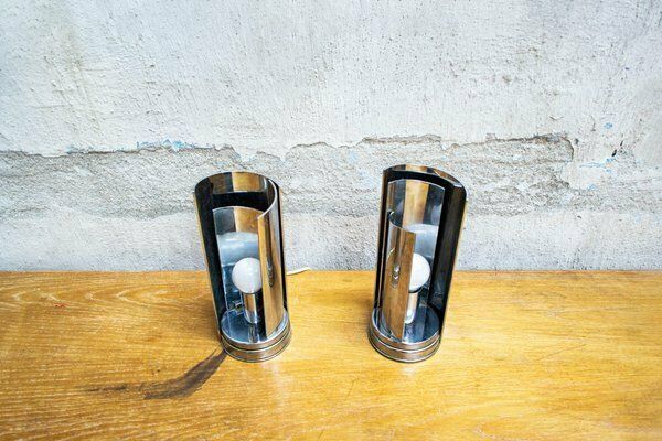 Model 447 Aluminium Tafellampen Van Selenova, Jaren 1970, Set Van 2 photo furniture