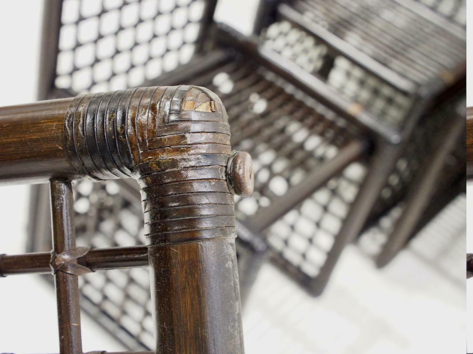 photo furniture Set Of Six Afra And Tobia Scarpa Bamboo And Rattan Chairs