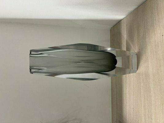 Vase And Ashtray In Faceted Submerged Murano Glass By Flavio Poli, 1960s, Set Of 2 photo for sale
