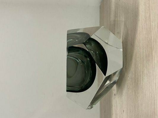 photo vinterior Vase And Ashtray In Faceted Submerged Murano Glass By Flavio Poli, 1960s, Set Of 2