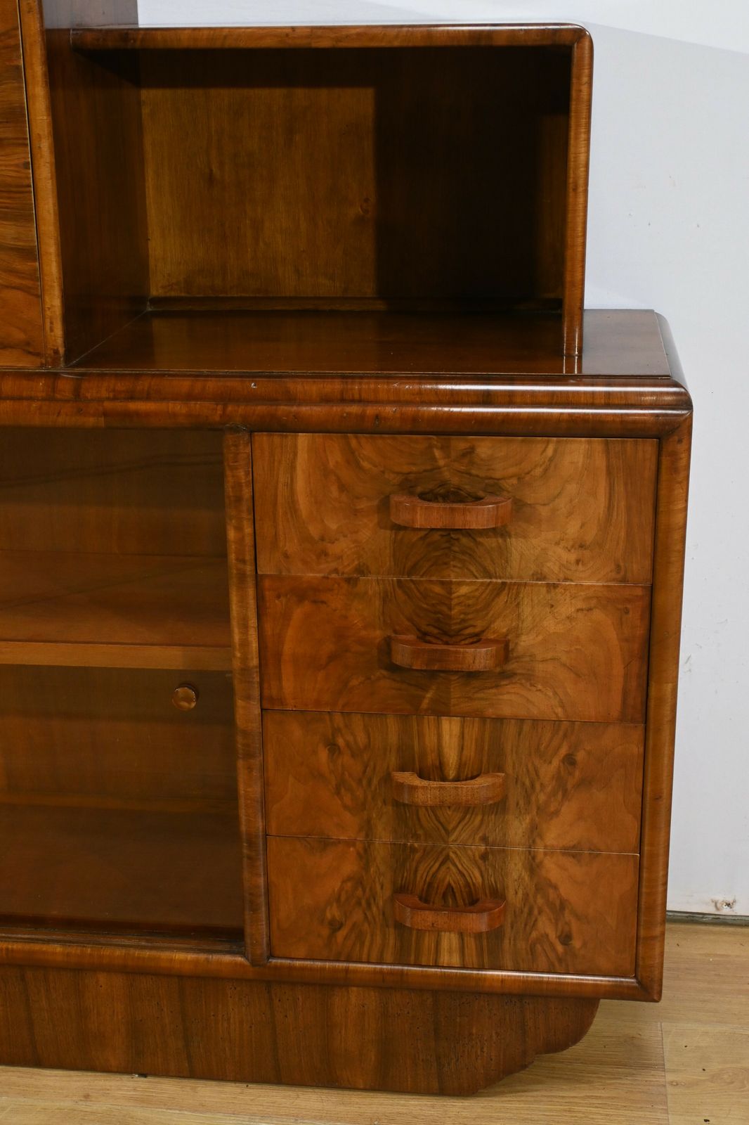 1830.0 Rurka Glass Furniture In Burl Walnut, Art Deco – 1940 photo