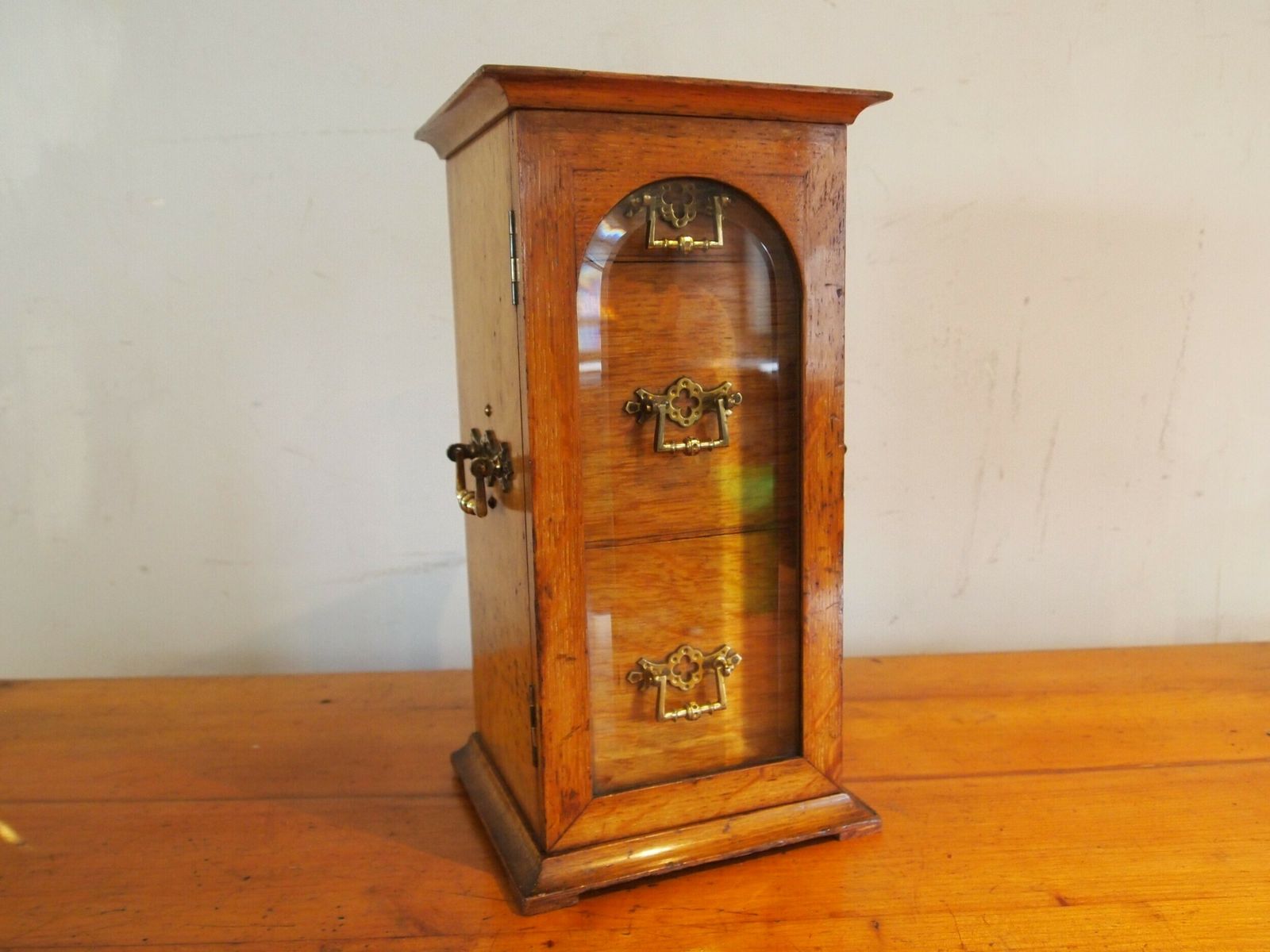 photo for sale Rare Victorian Oak Arts & Crafts Sentry Collectors Chest Of Drawers C1880
