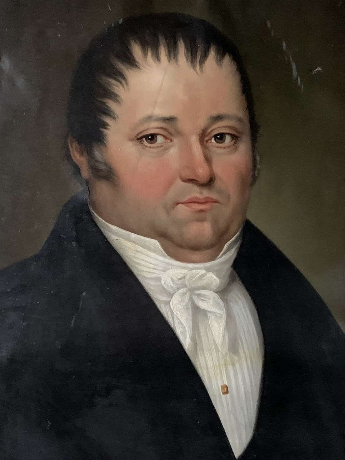 Naive 19th Century French Portrait Painting photo for sale